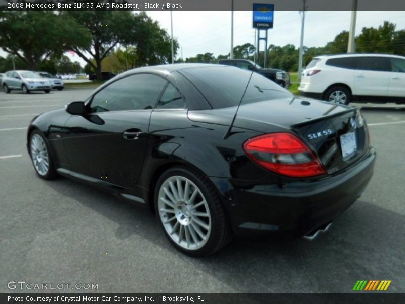 Black / Black 2008 Mercedes-Benz SLK 55 AMG Roadster