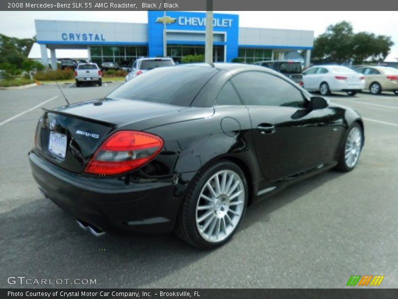 Black / Black 2008 Mercedes-Benz SLK 55 AMG Roadster