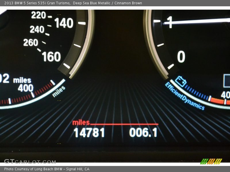 Deep Sea Blue Metallic / Cinnamon Brown 2013 BMW 5 Series 535i Gran Turismo