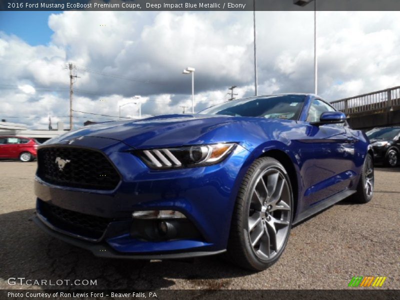 Deep Impact Blue Metallic / Ebony 2016 Ford Mustang EcoBoost Premium Coupe