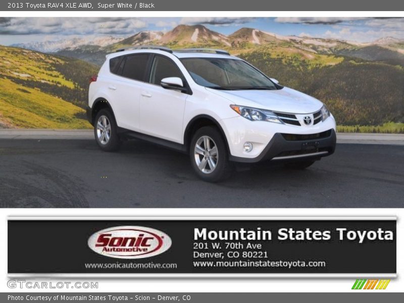 Super White / Black 2013 Toyota RAV4 XLE AWD