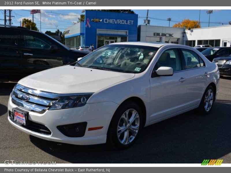 White Platinum Tri-Coat / Camel 2012 Ford Fusion SE