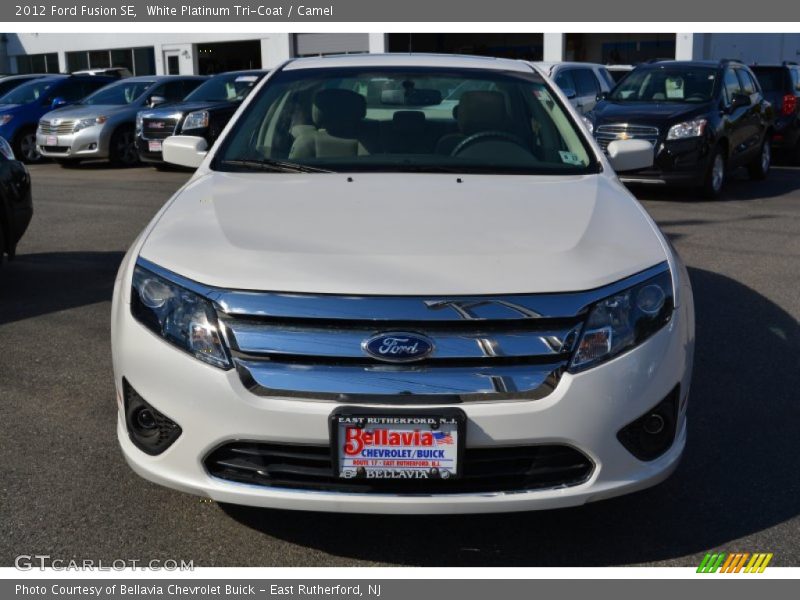 White Platinum Tri-Coat / Camel 2012 Ford Fusion SE