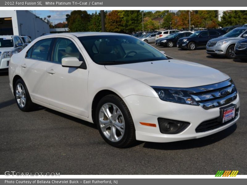 White Platinum Tri-Coat / Camel 2012 Ford Fusion SE