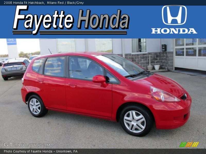 Milano Red / Black/Grey 2008 Honda Fit Hatchback