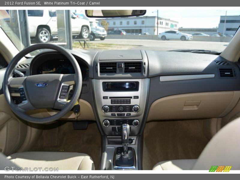 White Platinum Tri-Coat / Camel 2012 Ford Fusion SE