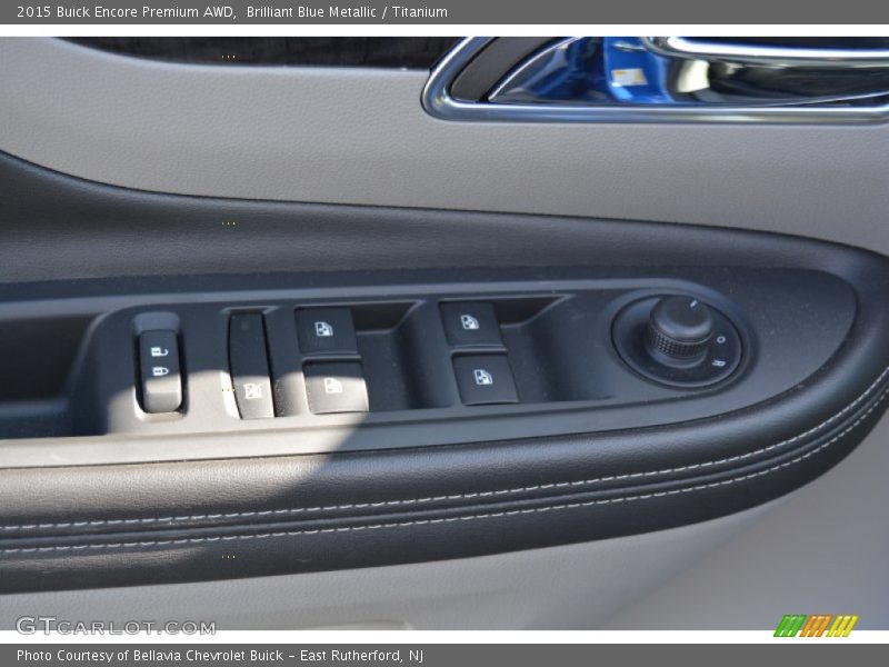 Brilliant Blue Metallic / Titanium 2015 Buick Encore Premium AWD
