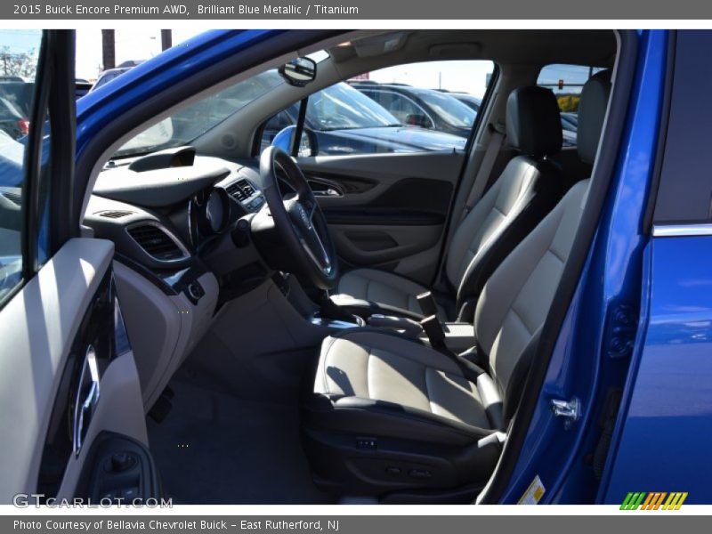 Brilliant Blue Metallic / Titanium 2015 Buick Encore Premium AWD