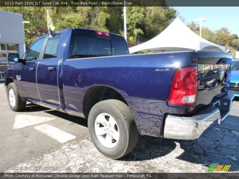 True Blue Pearl / Black/Diesel Gray 2013 Ram 1500 SLT Quad Cab 4x4