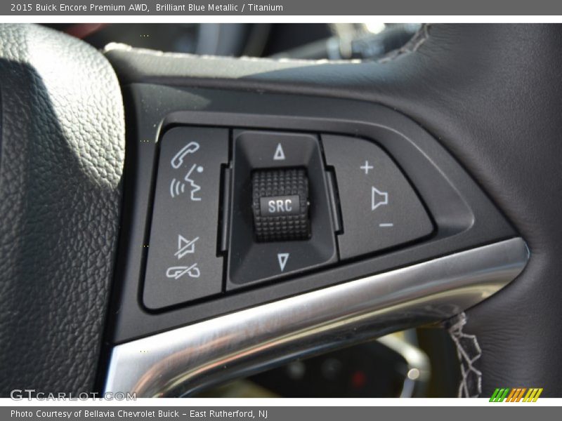 Brilliant Blue Metallic / Titanium 2015 Buick Encore Premium AWD