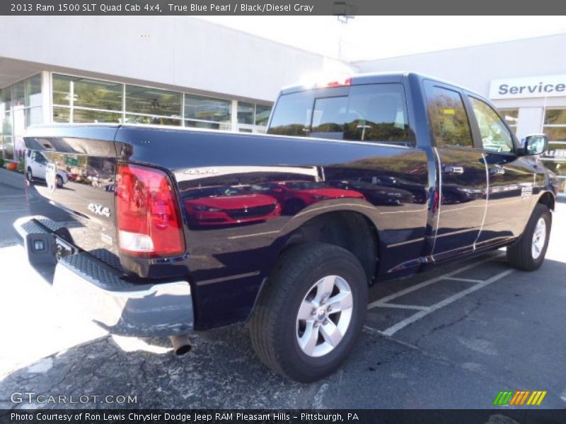 True Blue Pearl / Black/Diesel Gray 2013 Ram 1500 SLT Quad Cab 4x4