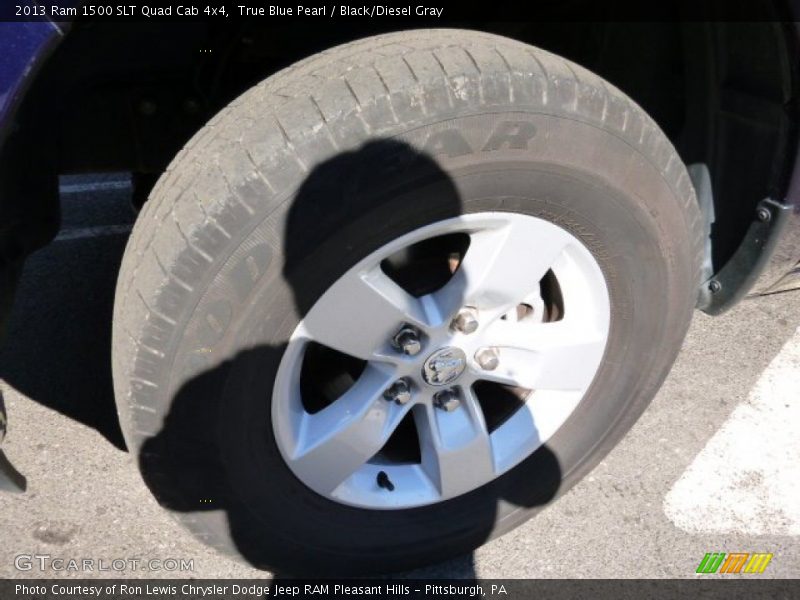 True Blue Pearl / Black/Diesel Gray 2013 Ram 1500 SLT Quad Cab 4x4