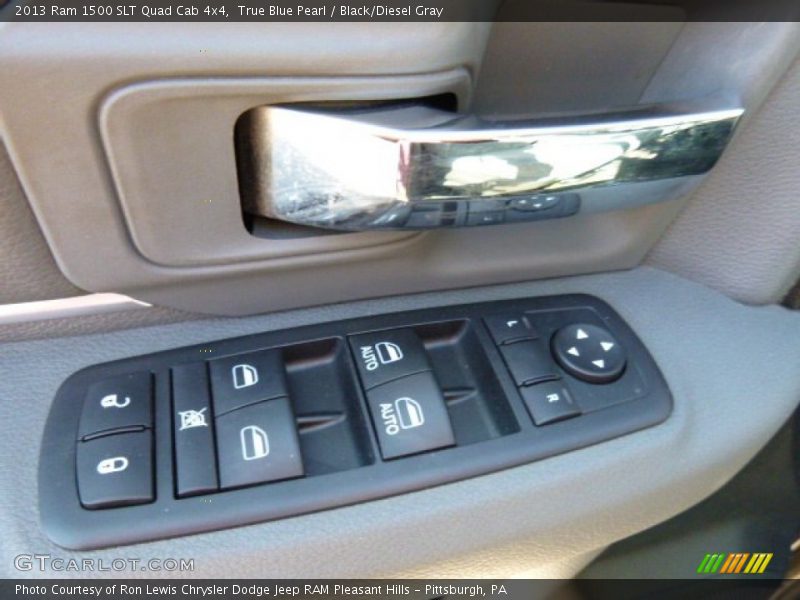 True Blue Pearl / Black/Diesel Gray 2013 Ram 1500 SLT Quad Cab 4x4