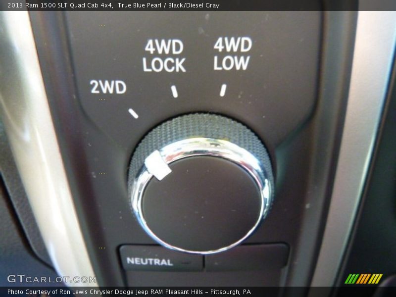 True Blue Pearl / Black/Diesel Gray 2013 Ram 1500 SLT Quad Cab 4x4