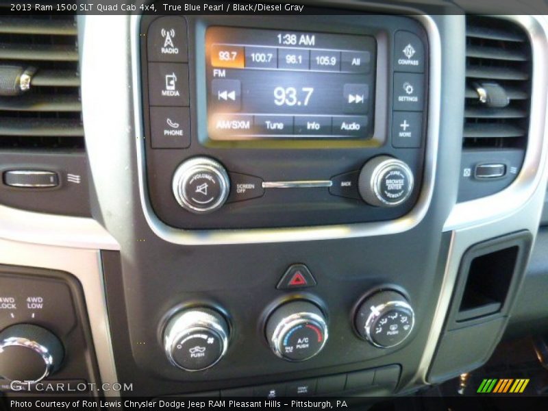 True Blue Pearl / Black/Diesel Gray 2013 Ram 1500 SLT Quad Cab 4x4