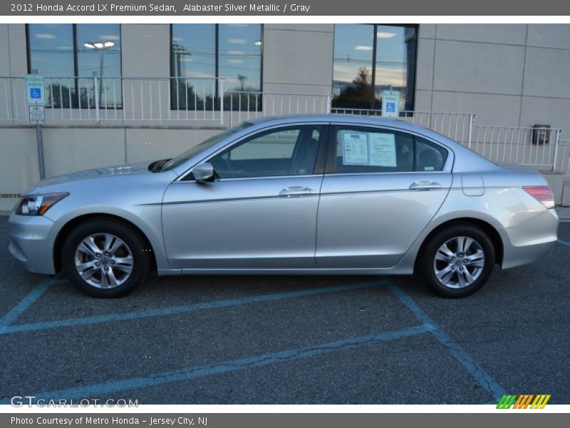 Alabaster Silver Metallic / Gray 2012 Honda Accord LX Premium Sedan