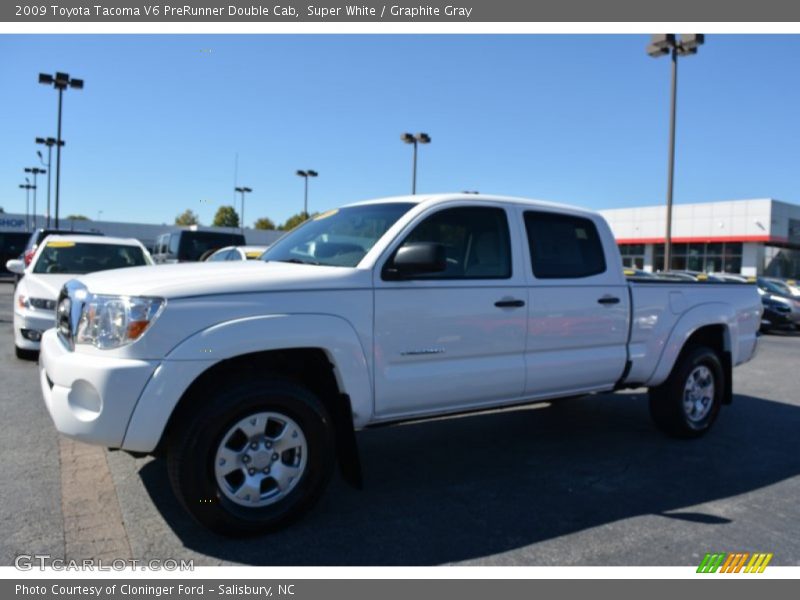 Super White / Graphite Gray 2009 Toyota Tacoma V6 PreRunner Double Cab