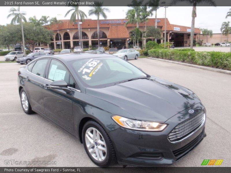 Guard Metallic / Charcoal Black 2015 Ford Fusion SE