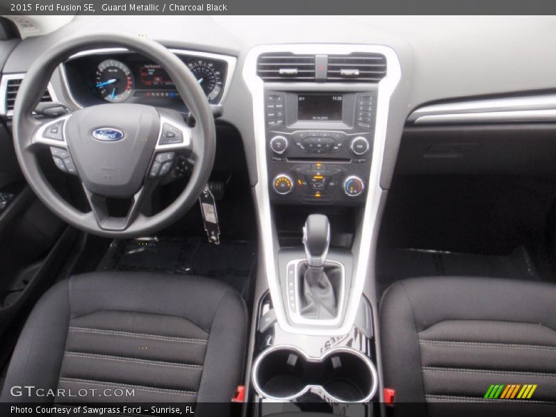 Guard Metallic / Charcoal Black 2015 Ford Fusion SE