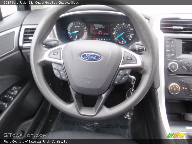 Guard Metallic / Charcoal Black 2015 Ford Fusion SE