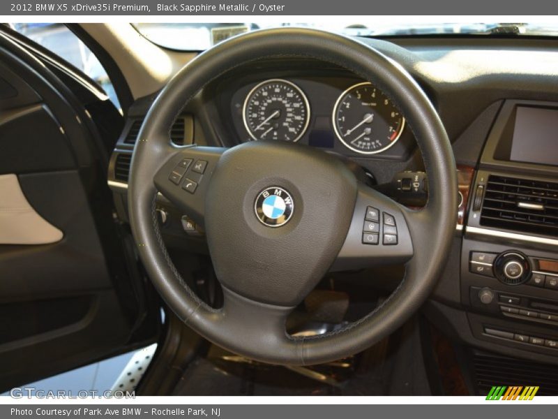 Black Sapphire Metallic / Oyster 2012 BMW X5 xDrive35i Premium