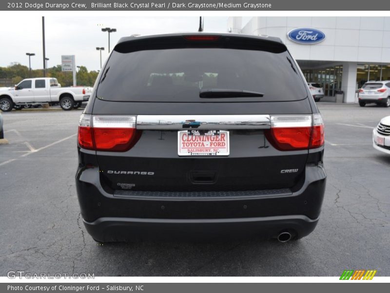 Brilliant Black Crystal Pearl / Dark Graystone/Medium Graystone 2012 Dodge Durango Crew