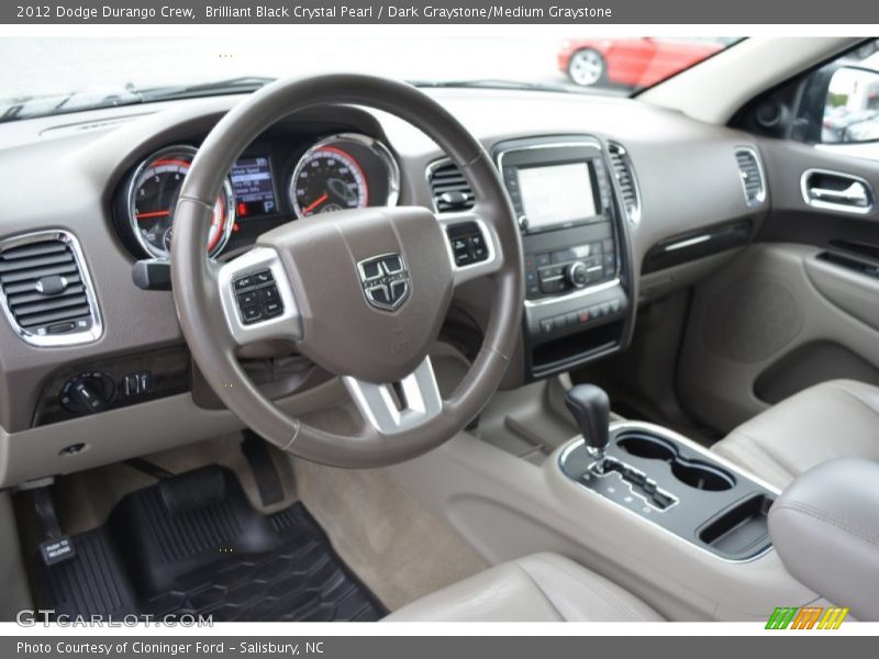 Brilliant Black Crystal Pearl / Dark Graystone/Medium Graystone 2012 Dodge Durango Crew