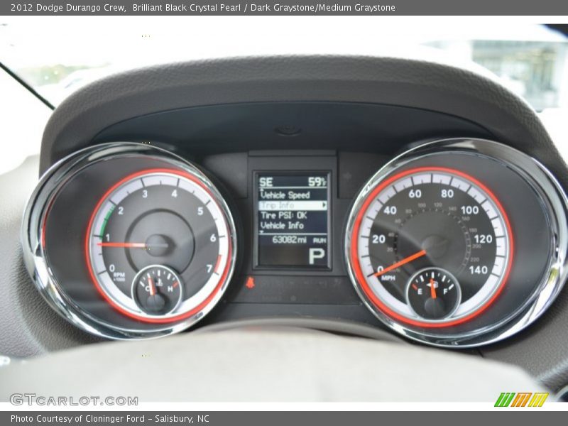 Brilliant Black Crystal Pearl / Dark Graystone/Medium Graystone 2012 Dodge Durango Crew