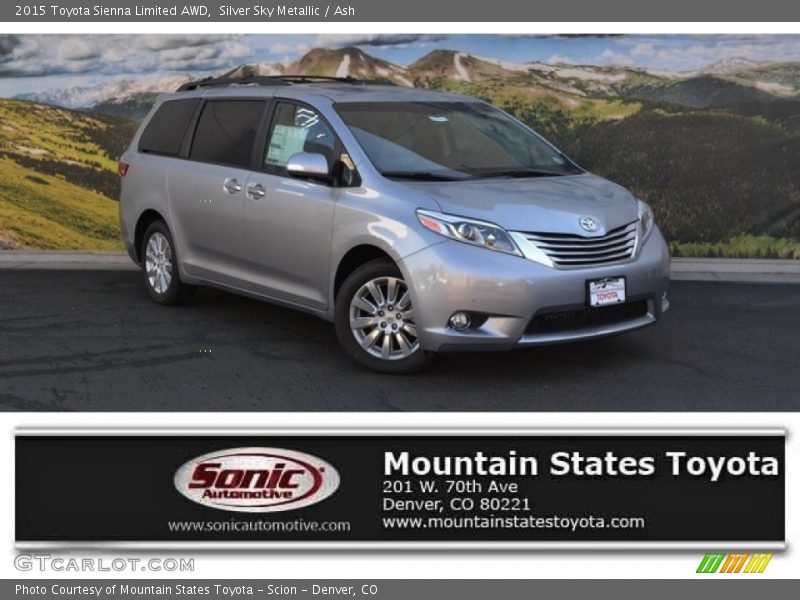 Silver Sky Metallic / Ash 2015 Toyota Sienna Limited AWD