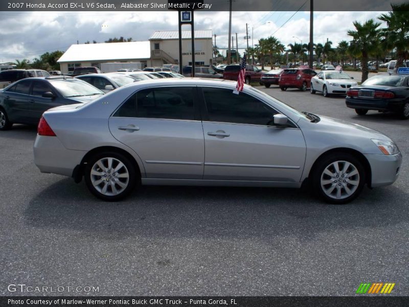 Alabaster Silver Metallic / Gray 2007 Honda Accord EX-L V6 Sedan