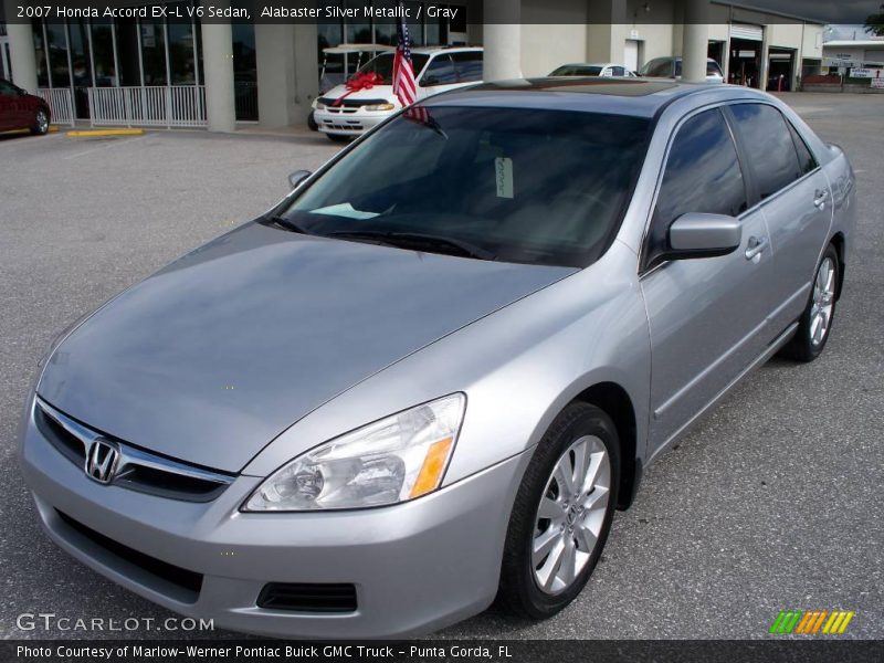 Alabaster Silver Metallic / Gray 2007 Honda Accord EX-L V6 Sedan