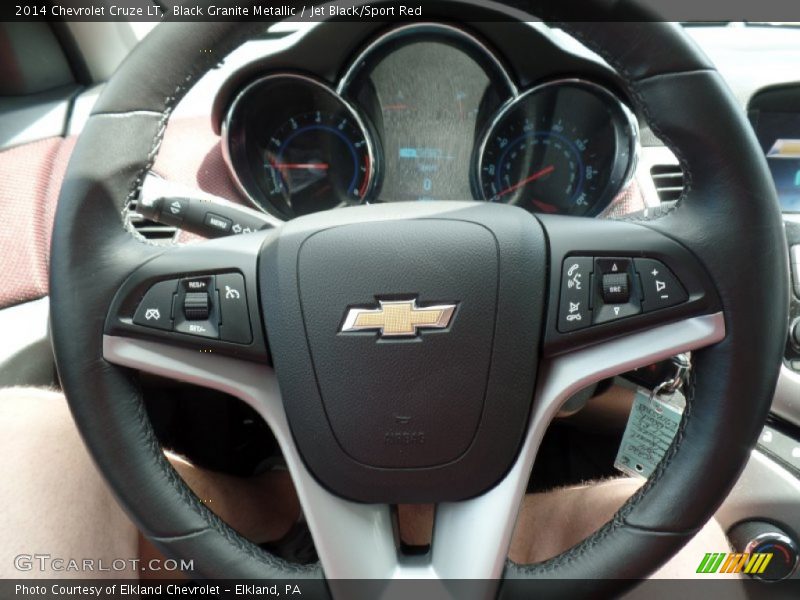 Black Granite Metallic / Jet Black/Sport Red 2014 Chevrolet Cruze LT