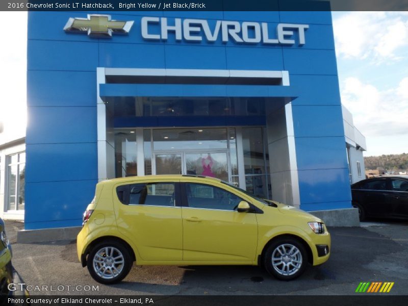 Bright Yellow / Jet Black/Brick 2016 Chevrolet Sonic LT Hatchback