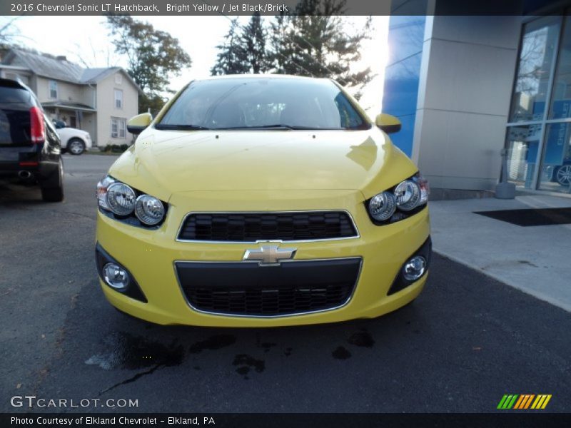 Bright Yellow / Jet Black/Brick 2016 Chevrolet Sonic LT Hatchback