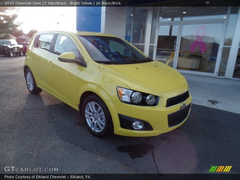 Bright Yellow / Jet Black/Brick 2016 Chevrolet Sonic LT Hatchback