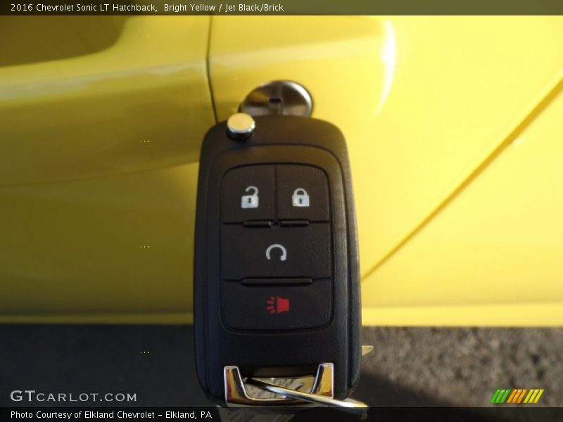 Bright Yellow / Jet Black/Brick 2016 Chevrolet Sonic LT Hatchback