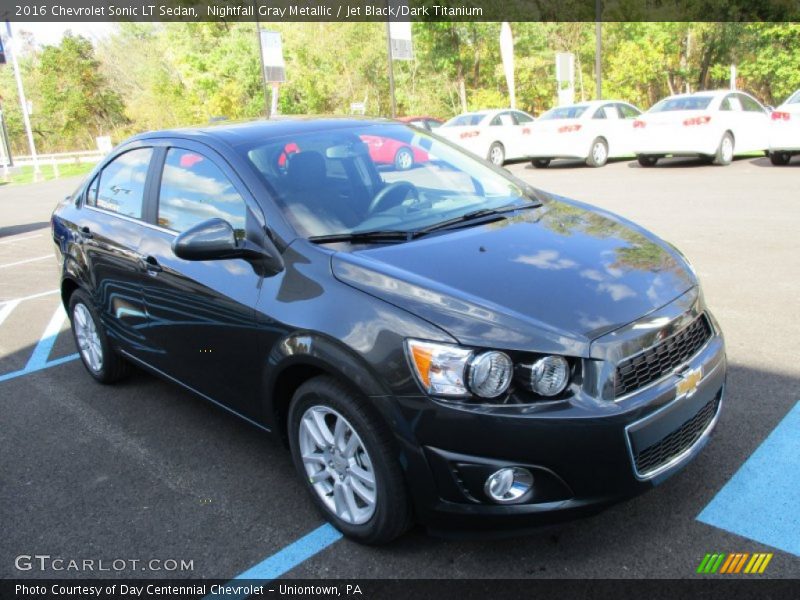 Nightfall Gray Metallic / Jet Black/Dark Titanium 2016 Chevrolet Sonic LT Sedan