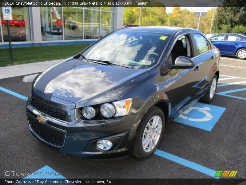 Nightfall Gray Metallic / Jet Black/Dark Titanium 2016 Chevrolet Sonic LT Sedan