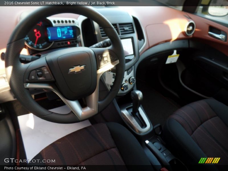 Bright Yellow / Jet Black/Brick 2016 Chevrolet Sonic LT Hatchback