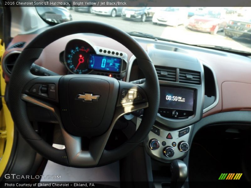 Bright Yellow / Jet Black/Brick 2016 Chevrolet Sonic LT Hatchback