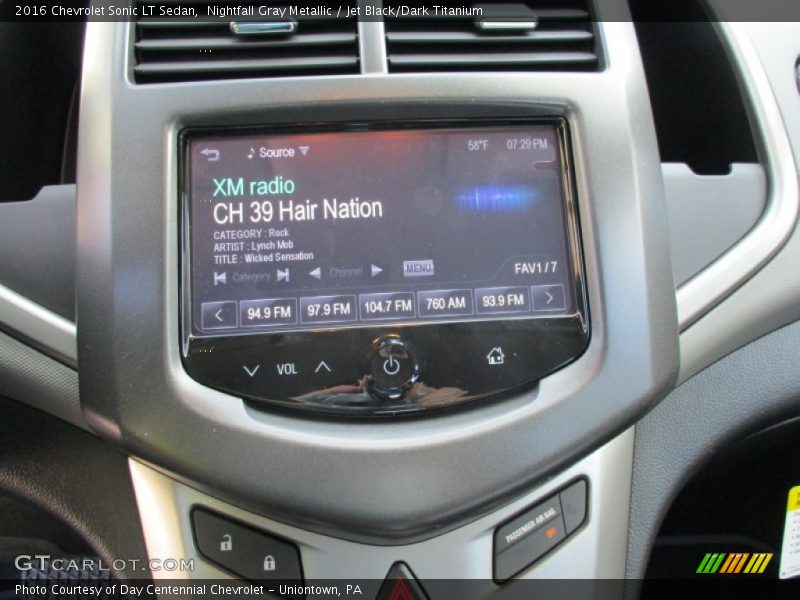 Nightfall Gray Metallic / Jet Black/Dark Titanium 2016 Chevrolet Sonic LT Sedan