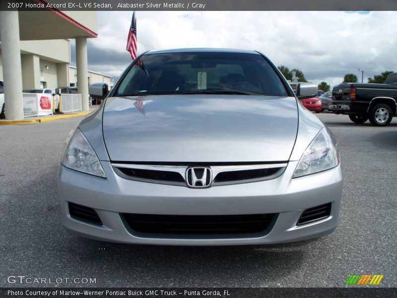 Alabaster Silver Metallic / Gray 2007 Honda Accord EX-L V6 Sedan