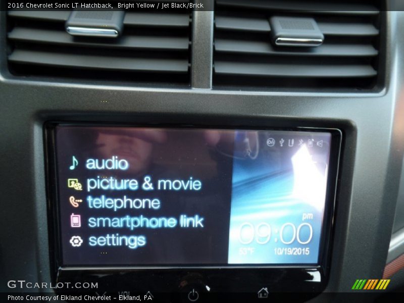 Bright Yellow / Jet Black/Brick 2016 Chevrolet Sonic LT Hatchback