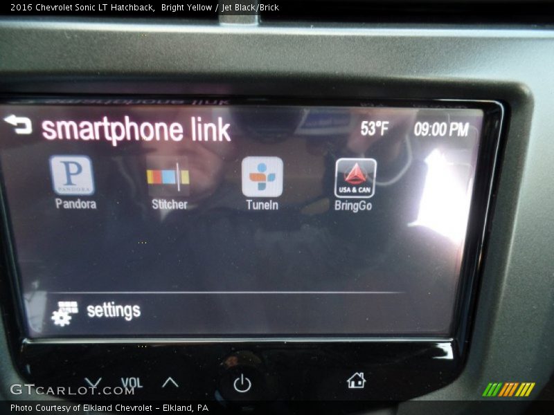 Bright Yellow / Jet Black/Brick 2016 Chevrolet Sonic LT Hatchback