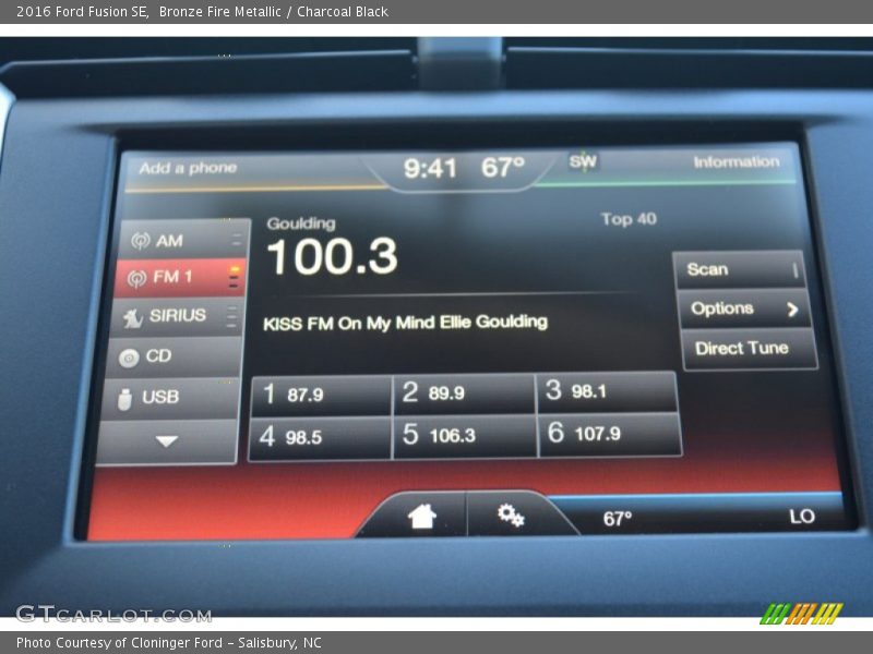 Bronze Fire Metallic / Charcoal Black 2016 Ford Fusion SE