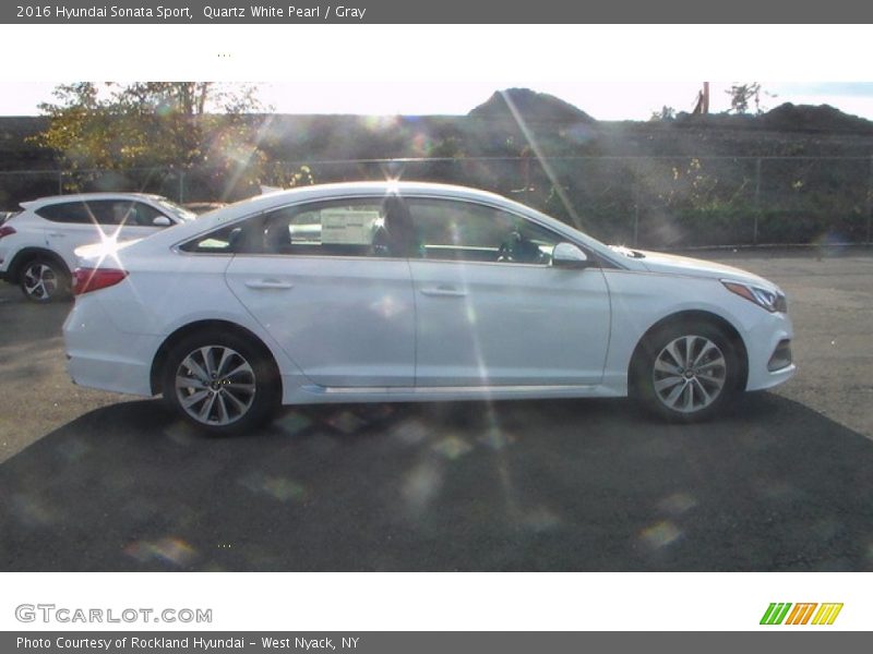 Quartz White Pearl / Gray 2016 Hyundai Sonata Sport