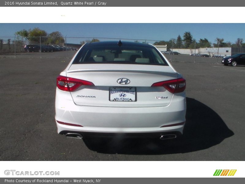 Quartz White Pearl / Gray 2016 Hyundai Sonata Limited