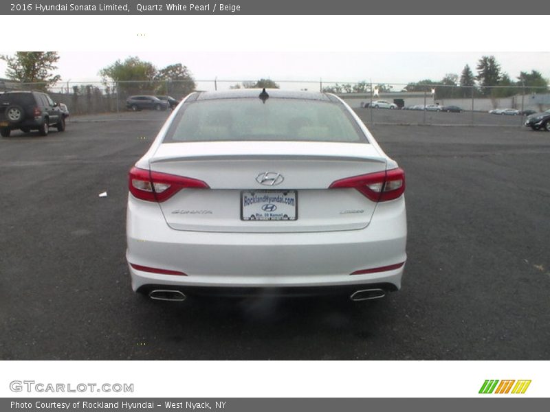 Quartz White Pearl / Beige 2016 Hyundai Sonata Limited