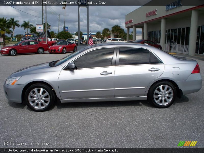 Alabaster Silver Metallic / Gray 2007 Honda Accord EX-L V6 Sedan