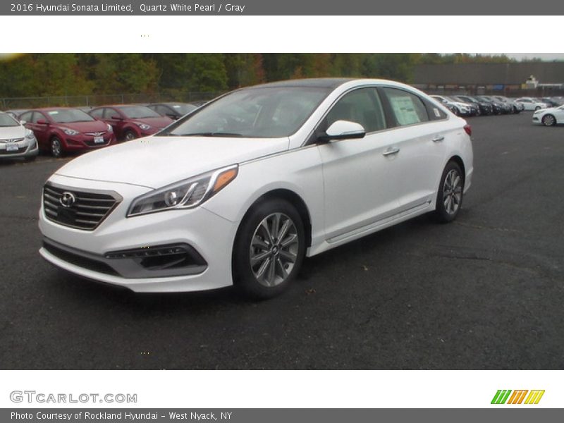 Quartz White Pearl / Gray 2016 Hyundai Sonata Limited